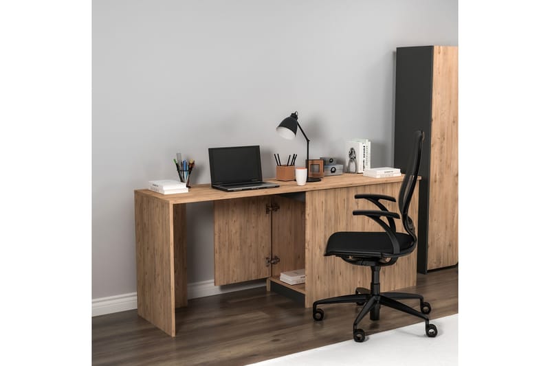 Akser Kirjoituspöytä 47x180 cm - Ruskea/Antrasiitti - Huonekalut - Pöytä & ruokailuryhmä - Työpöytä - Tietokonepöytä