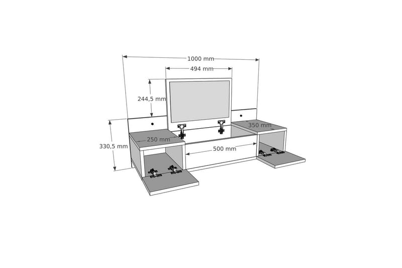 Andifli Kampauspöytä 100 cm - Ruskea - Huonekalut - Pöytä & ruokailuryhmä - Työpöytä
 - Tietokonepöytä