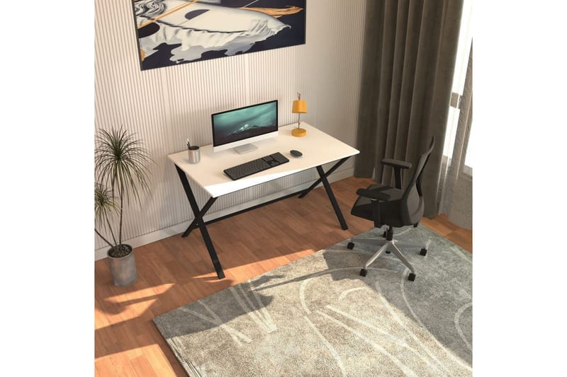 Athodna Kirjoituspöytä 70x120 cm, Musta/Valkoinen