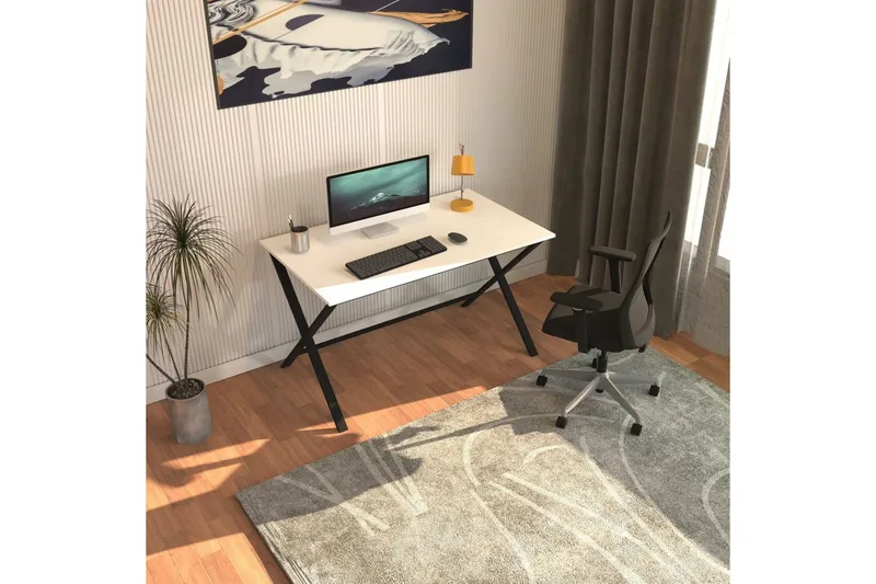 Athodna Kirjoituspöytä 70x120 cm, Musta/Valkoinen