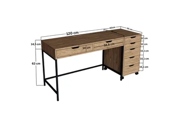 Atlas Kirjoituspöytä 55x160 cm - Ruskea - Huonekalut - Pöytä & ruokailuryhmä - Työpöytä - Tietokonepöytä