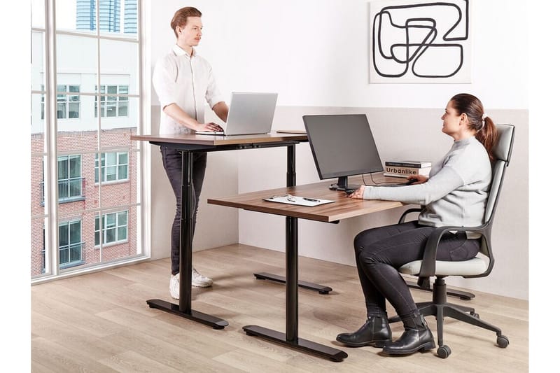 Banner Työpöytä 72x120 cm - Tumma puu/Musta - Huonekalut - Pöytä & ruokailuryhmä - Työpöytä - Tietokonepöytä