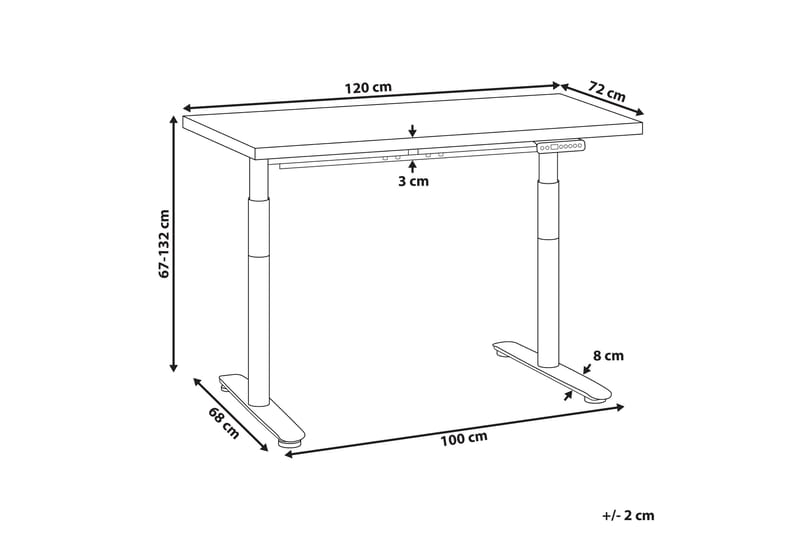 Banner Työpöytä 72x120 cm - Tumma puu/Musta - Huonekalut - Pöytä & ruokailuryhmä - Työpöytä - Tietokonepöytä