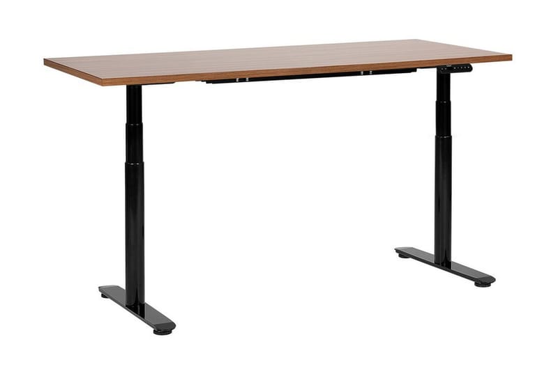 Banner Työpöytä 72x160 cm, Tumma puu/Musta