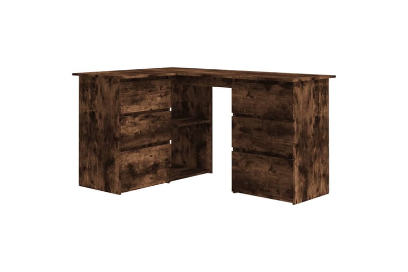 beBasic Kulmapöytä savutammi 145x100x76 cm tekninen puu - Ruskea - Huonekalut - Pöytä & ruokailuryhmä - Työpöytä
 - Tietokonepöytä