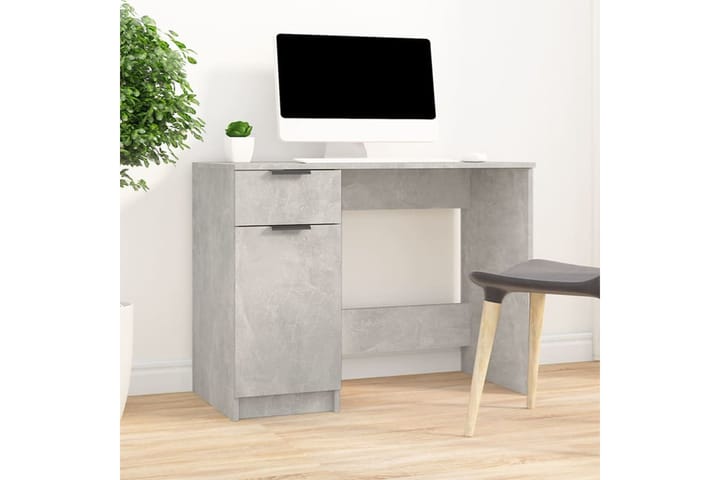 beBasic Työpöytä betoninharmaa 100x50x75 cm tekninen puu - Harmaa - Kirjoituspöytä - Tietokonepöytä