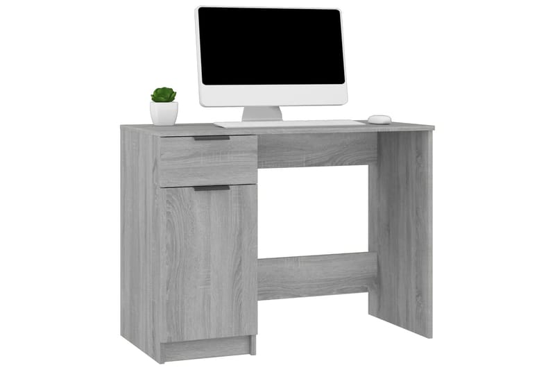 beBasic Työpöytä harmaa Sonoma 100x50x75 cm tekninen puu - Harmaa - Huonekalut - Pöytä & ruokailuryhmä - Työpöytä
 - Tietokonepöytä