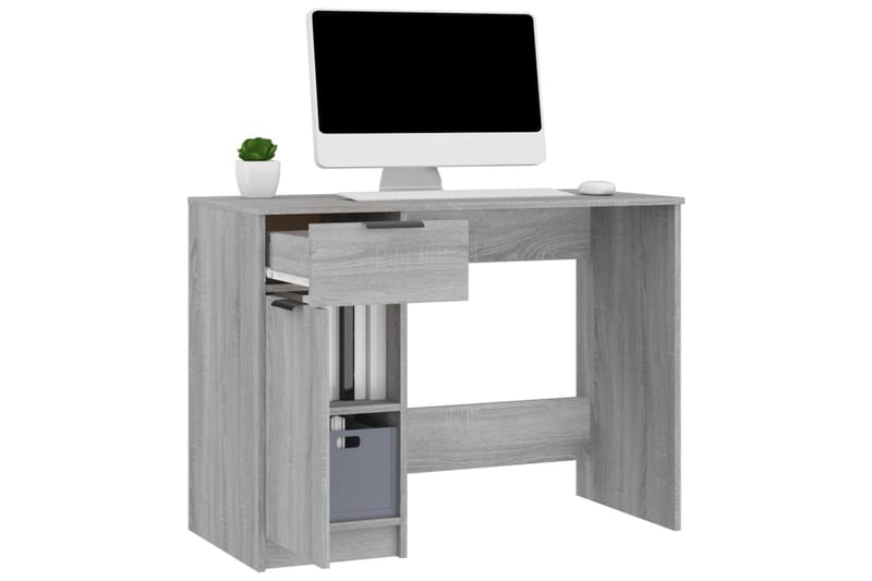 beBasic Työpöytä harmaa Sonoma 100x50x75 cm tekninen puu - Harmaa - Huonekalut - Pöytä & ruokailuryhmä - Työpöytä
 - Tietokonepöytä