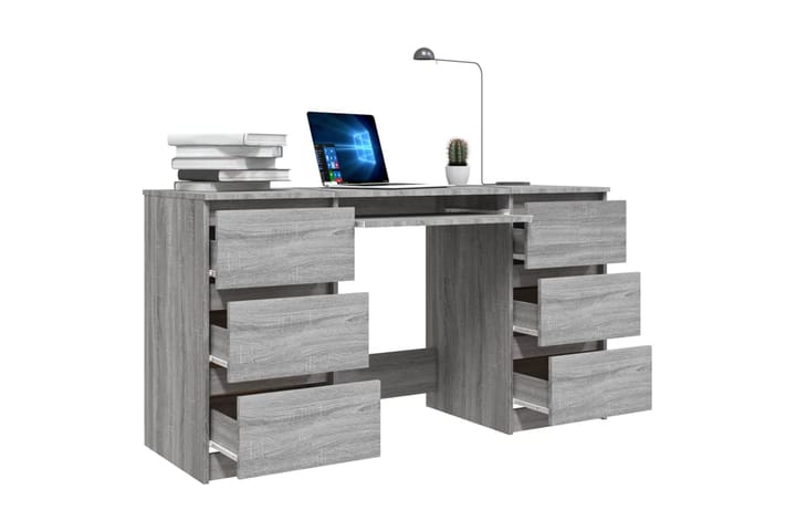beBasic Työpöytä harmaa Sonoma 140x50x77 cm tekninen puu - Harmaa - Tietokonepöytä
 - Kirjoituspöytä
