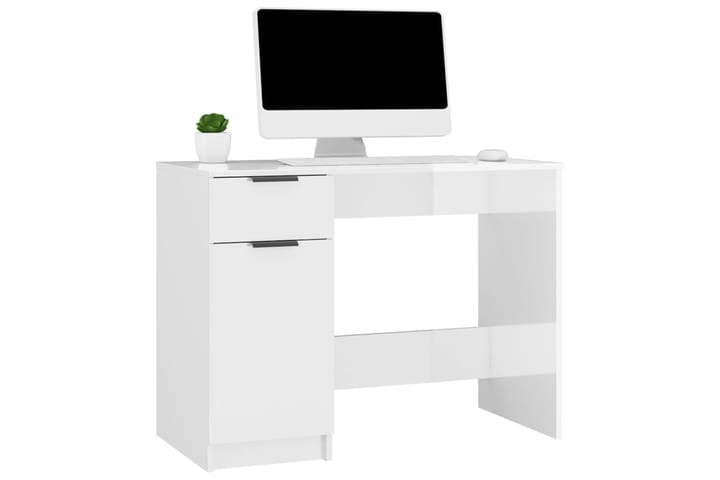 beBasic Työpöytä korkeakiilto valkoinen 100x50x75 cm tekninen puu - Valkoinen - Tietokonepöytä
 - Kirjoituspöytä