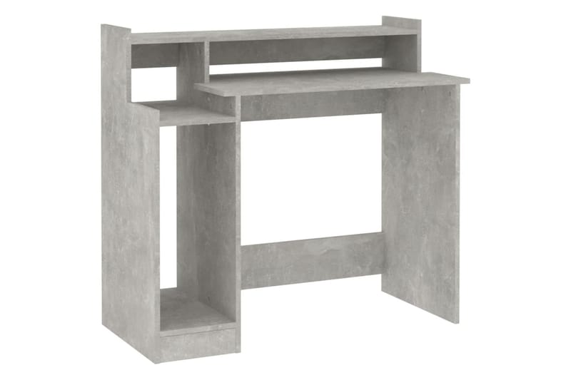 beBasic Työpöytä LED-valoilla betoninharmaa 97x90x45 cm tekninen puu - Harmaa - Huonekalut - Pöytä & ruokailuryhmä - Työpöytä
 - Tietokonepöytä