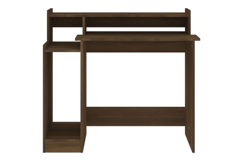 beBasic Työpöytä LED-valoilla ruskea tammi 97x90x45 cm tekninen puu - Ruskea - Huonekalut - Pöytä & ruokailuryhmä - Työpöytä
 - Tietokonepöytä