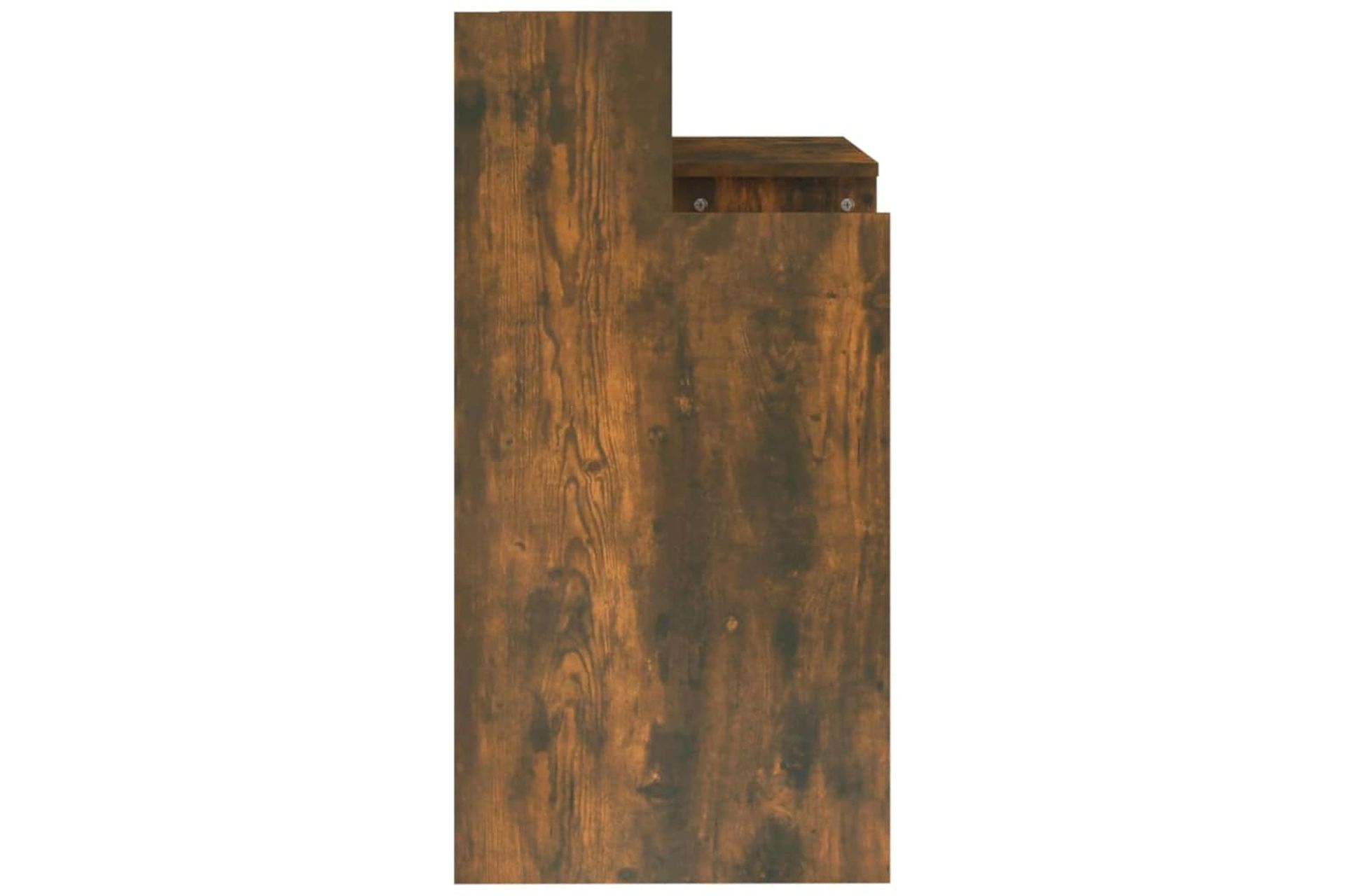 beBasic Työpöytä LED-valoilla savutammi 97x90x45 cm tekninen puu - Ruskea - Huonekalut - Pöytä & ruokailuryhmä - Työpöytä
 - Tietokonepöytä