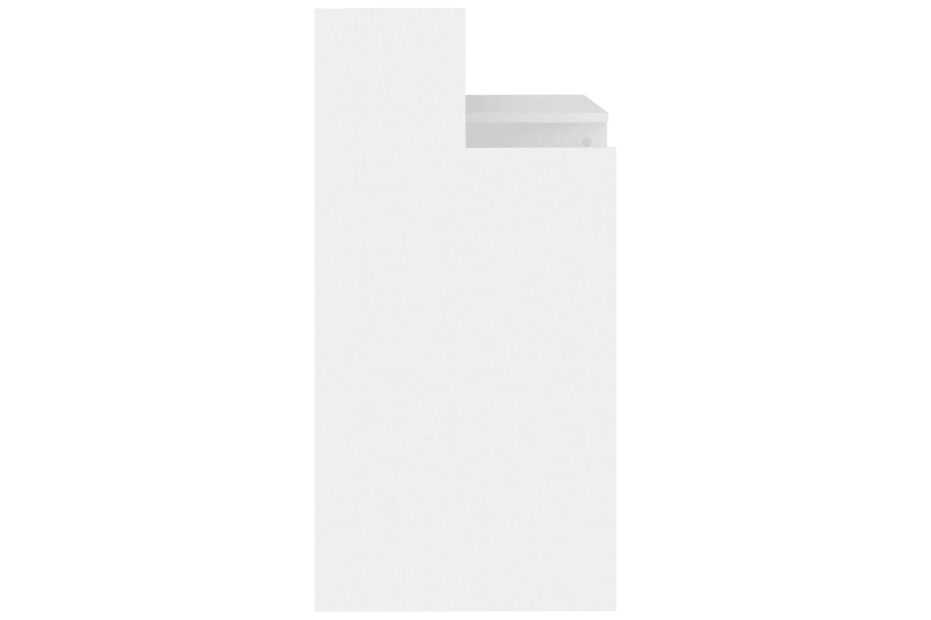 beBasic Työpöytä LED-valoilla valkoinen 97x90x45 cm tekninen puu - Valkoinen - Huonekalut - Pöytä & ruokailuryhmä - Työpöytä
 - Tietokonepöytä