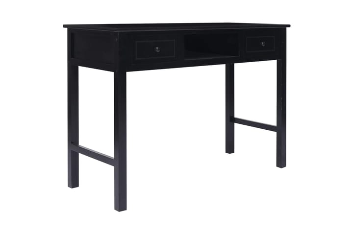 beBasic Työpöytä musta 108x45x76 cm täysi keisaripuu - Musta - Kirjoituspöytä - Tietokonepöytä