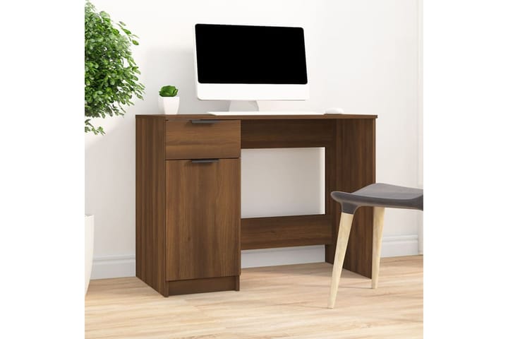 beBasic Työpöytä ruskea tammi 100x50x75 cm tekninen puu - Ruskea - Kirjoituspöytä - Tietokonepöytä