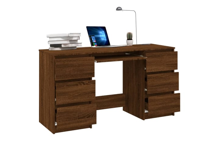 beBasic Työpöytä ruskea tammi 140x50x77 cm tekninen puu - Ruskea - Tietokonepöytä
 - Kirjoituspöytä