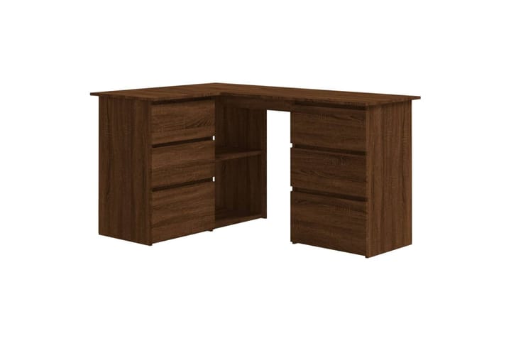 beBasic Työpöytä ruskea tammi 145x100x76 cm tekninen puu - Ruskea - Tietokonepöytä
 - Kirjoituspöytä