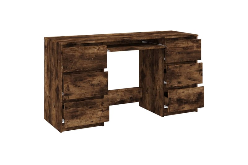 beBasic Työpöytä savutammi 140x50x77 cm tekninen puu - Ruskea - Huonekalut - Pöytä & ruokailuryhmä - Työpöytä
 - Tietokonepöytä