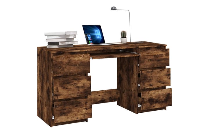 beBasic Työpöytä savutammi 140x50x77 cm tekninen puu - Ruskea - Tietokonepöytä
 - Kirjoituspöytä