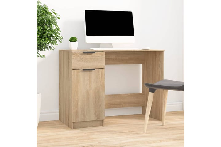 beBasic Työpöytä Sonoma-tammi 100x50x75 cm tekninen puu - Ruskea - Tietokonepöytä
 - Kirjoituspöytä