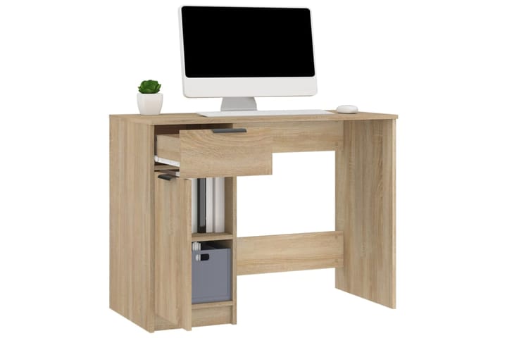 beBasic Työpöytä Sonoma-tammi 100x50x75 cm tekninen puu - Ruskea - Tietokonepöytä
 - Kirjoituspöytä