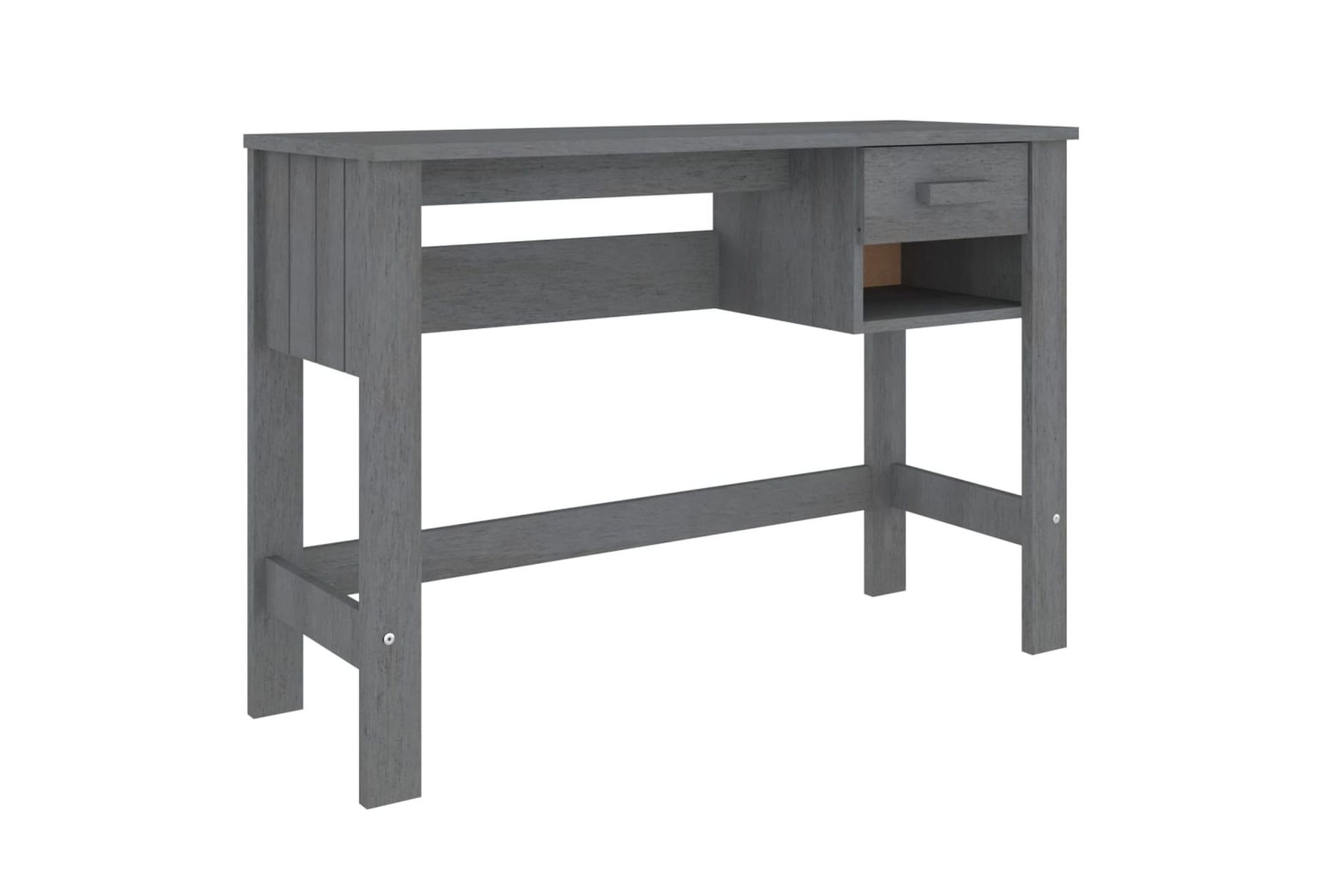 beBasic Työpöytä tummanharmaa 110x40x75 cm täysi mänty - Harmaa - Huonekalut - Pöytä & ruokailuryhmä - Työpöytä
 - Tietokonepöytä
