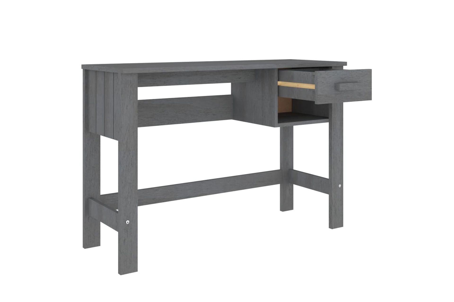 beBasic Työpöytä tummanharmaa 110x40x75 cm täysi mänty - Harmaa - Huonekalut - Pöytä & ruokailuryhmä - Työpöytä
 - Tietokonepöytä