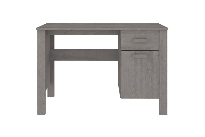 beBasic Työpöytä vaaleanharmaa 113x50x75 cm täysi mänty - Harmaa - Huonekalut - Pöytä & ruokailuryhmä - Työpöytä
 - Tietokonepöytä