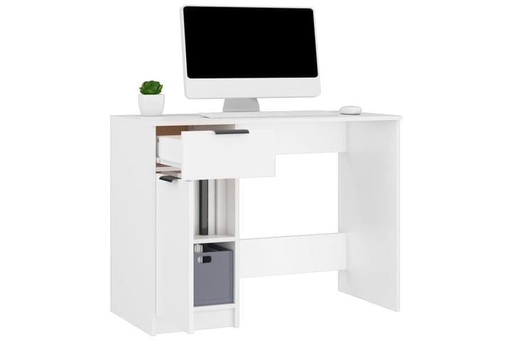 beBasic Työpöytä valkoinen 100x50x75 cm tekninen puu - Valkoinen - Tietokonepöytä
 - Kirjoituspöytä