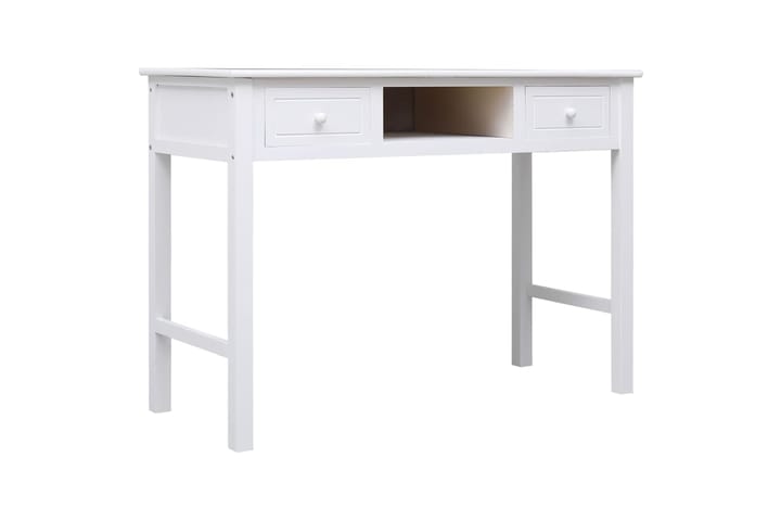 beBasic Työpöytä valkoinen 108x45x76 cm täysi keisaripuu - Valkoinen - Kirjoituspöytä - Tietokonepöytä