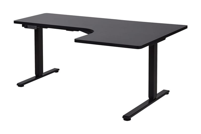 Bina l-mallinen työpöytä 109x160 cm puuta metallijalustalla - Musta - Huonekalut - Pöytä & ruokailuryhmä - Työpöytä - Tietokonepöytä