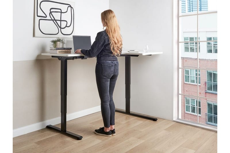 Bina Työpöytä 109x160 cm - Musta/Valkoinen - Huonekalut - Pöytä & ruokailuryhmä - Työpöytä - Tietokonepöytä