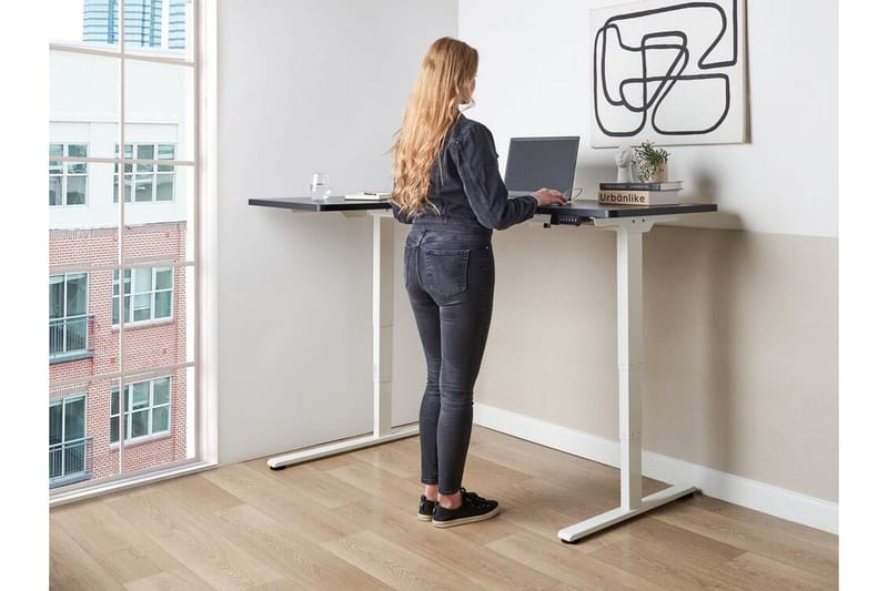 Bina Työpöytä 109x160 cm - Musta/Valkoinen - Huonekalut - Pöytä & ruokailuryhmä - Työpöytä - Tietokonepöytä