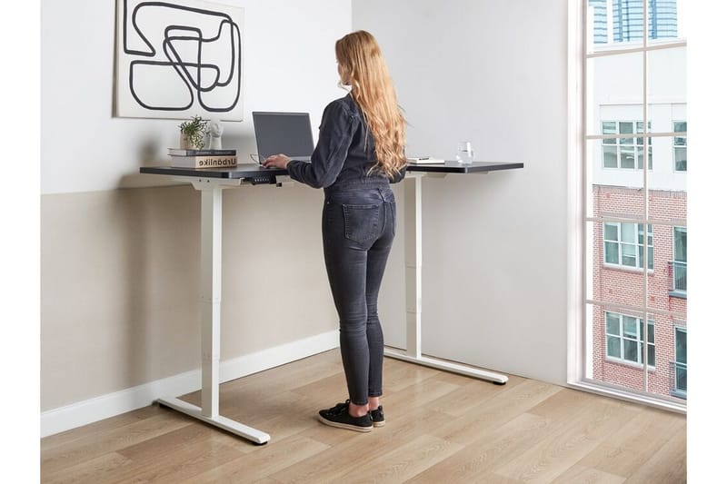 Bina Työpöytä 109x160 cm - Musta/Valkoinen - Huonekalut - Pöytä & ruokailuryhmä - Työpöytä - Tietokonepöytä