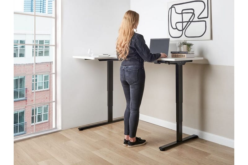 Bina Työpöytä 109x160 cm - Musta/Valkoinen - Huonekalut - Pöytä & ruokailuryhmä - Työpöytä - Tietokonepöytä