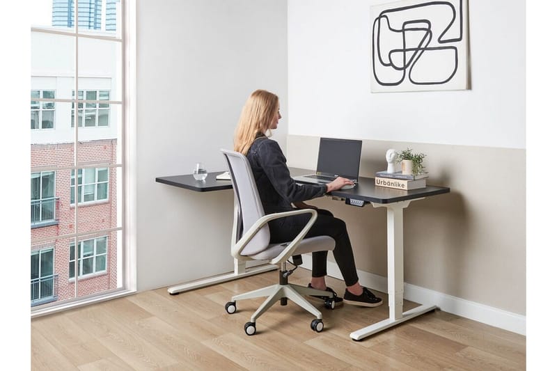 Bina Työpöytä 109x160 cm - Musta/Valkoinen - Huonekalut - Pöytä & ruokailuryhmä - Työpöytä - Tietokonepöytä