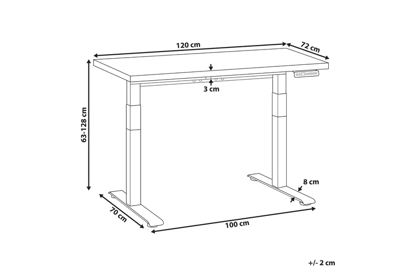 Bina Työpöytä 72x120 cm - Tumma puu/Valkoinen - Huonekalut - Pöytä & ruokailuryhmä - Työpöytä
 - Tietokonepöytä