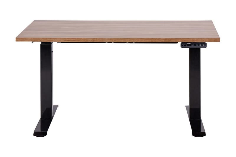 Bina työpöytä 72x120 cm puuta metallijalustalla - Tumma puu|Musta - Huonekalut - Pöytä & ruokailuryhmä - Työpöytä - Tietokonepöytä