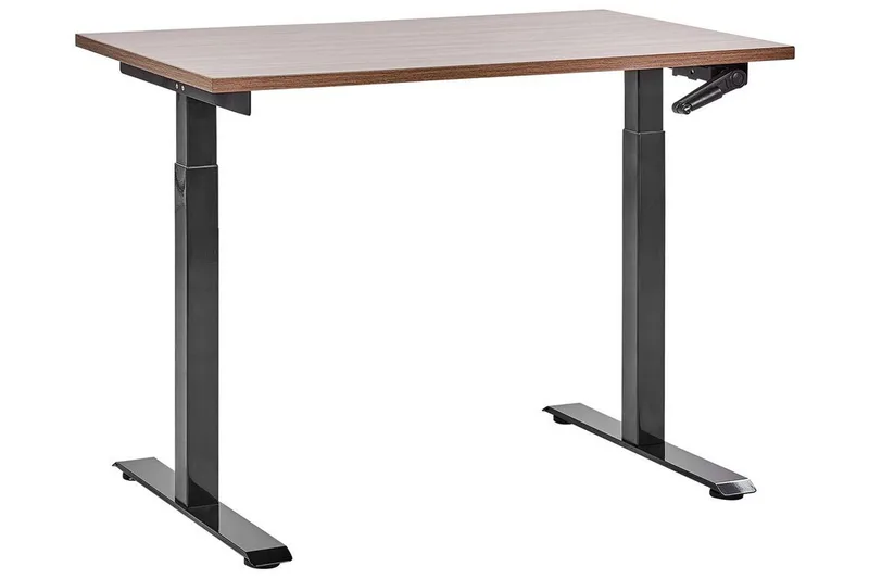 Bina työpöytä 72x120 cm puuta teräsjalustalla, Ruskea|Musta