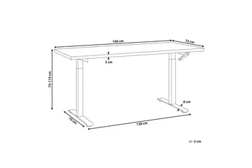 Bina Työpöytä 72x160 cm - Musta/Valkoinen - Huonekalut - Pöytä & ruokailuryhmä - Työpöytä - Tietokonepöytä
