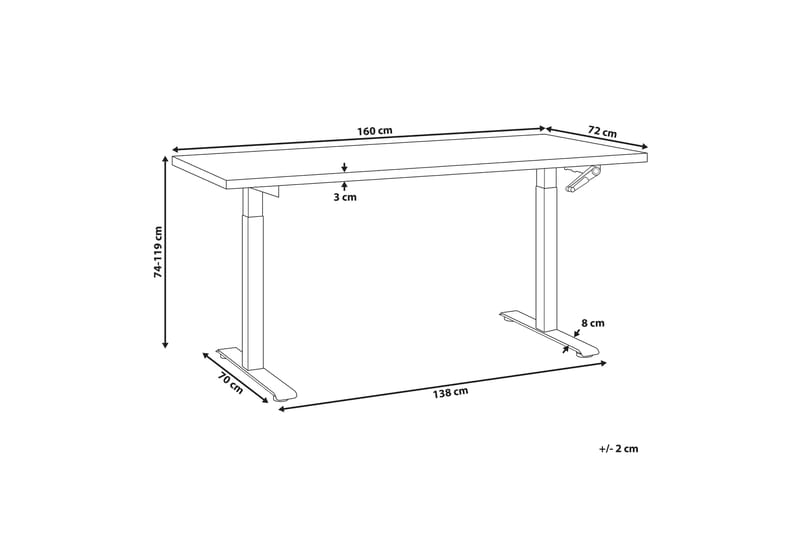Bina Työpöytä 72x160 cm - Tumma puu/Musta - Huonekalut - Pöytä & ruokailuryhmä - Työpöytä
 - Tietokonepöytä