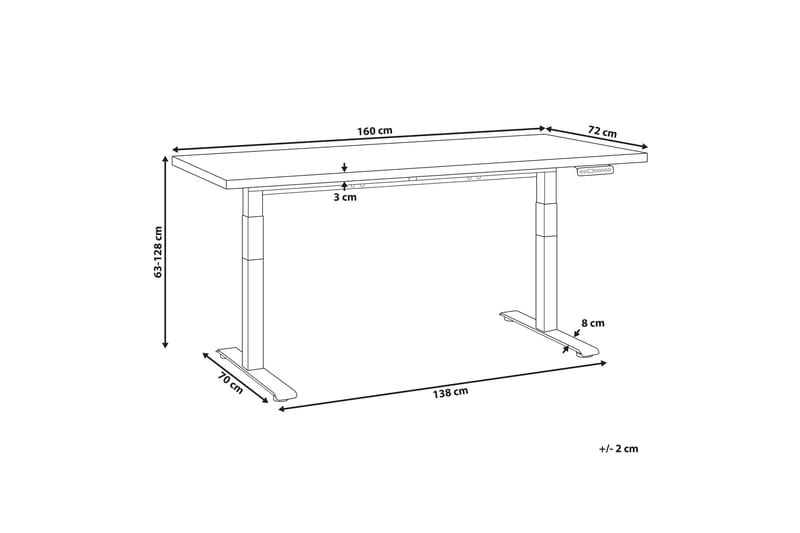 Bina Työpöytä 72x160 cm - Tumma puu/Musta - Huonekalut - Pöytä & ruokailuryhmä - Työpöytä
 - Tietokonepöytä