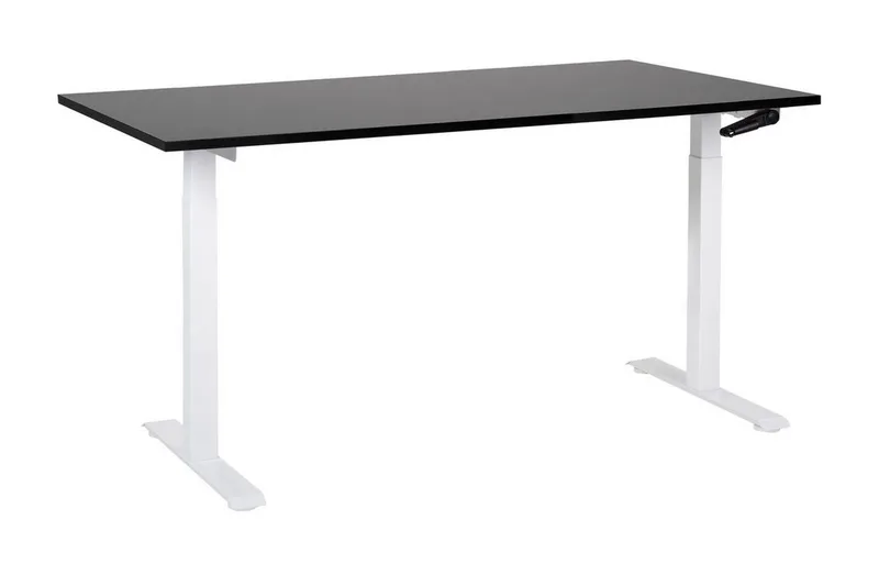 Bina työpöytä 72x160 cm puuta metallijalustalla, Musta|Valkoinen