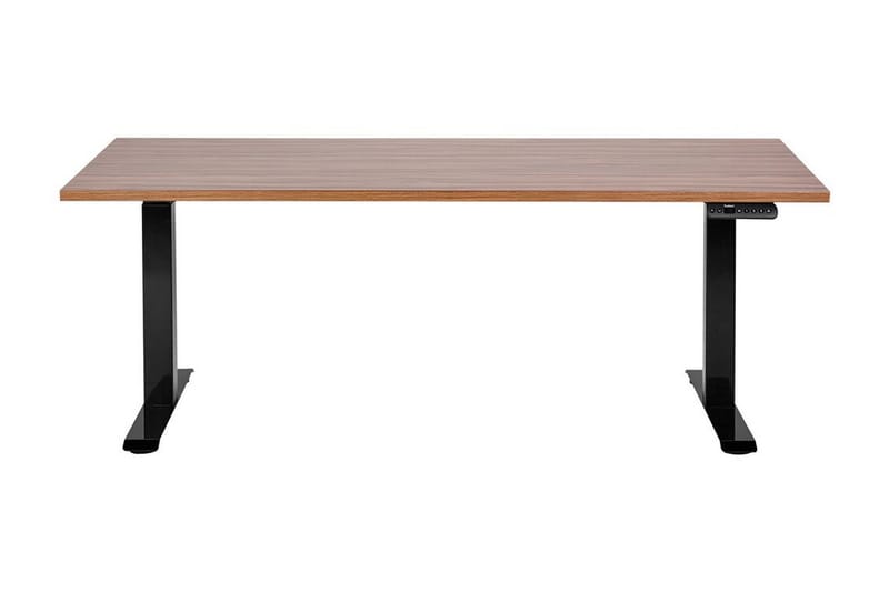 Bina työpöytä 72x160 cm puuta metallijalustalla - Ruskea|Musta - Huonekalut - Pöytä & ruokailuryhmä - Työpöytä - Tietokonepöytä