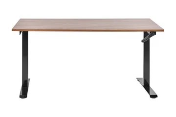 Bina työpöytä 72x160 cm puuta metallijalustalla - Ruskea|Musta - Huonekalut - Pöytä & ruokailuryhmä - Työpöytä - Tietokonepöytä