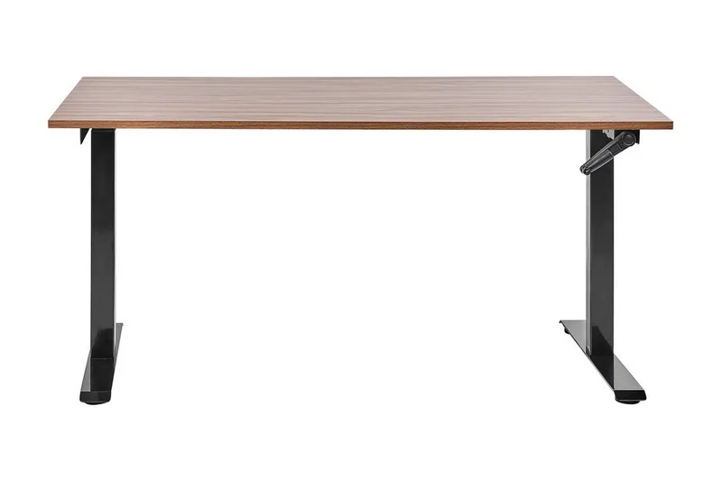 Bina työpöytä 72x160 cm puuta metallijalustalla - Ruskea|Musta - Huonekalut - Pöytä & ruokailuryhmä - Työpöytä - Tietokonepöytä