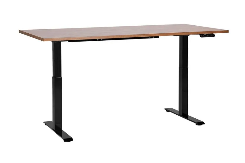 Bina työpöytä 72x160 cm puuta metallijalustalla, Ruskea|Musta