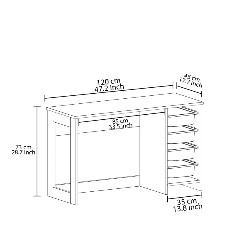 Branik työpöytä 120x73x45 cm - Harmaa - Huonekalut - Pöytä & ruokailuryhmä - Työpöytä - Tietokonepöytä