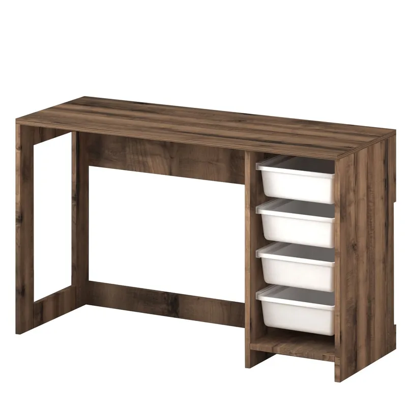 Branik työpöytä 120x73x45 cm - White ja Antique Walnut - Huonekalut - Pöytä & ruokailuryhmä - Työpöytä - Tietokonepöytä